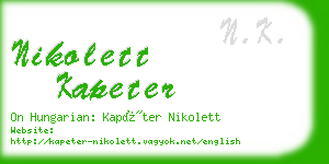 nikolett kapeter business card